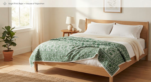 Bagh Print Rajai — Malachite