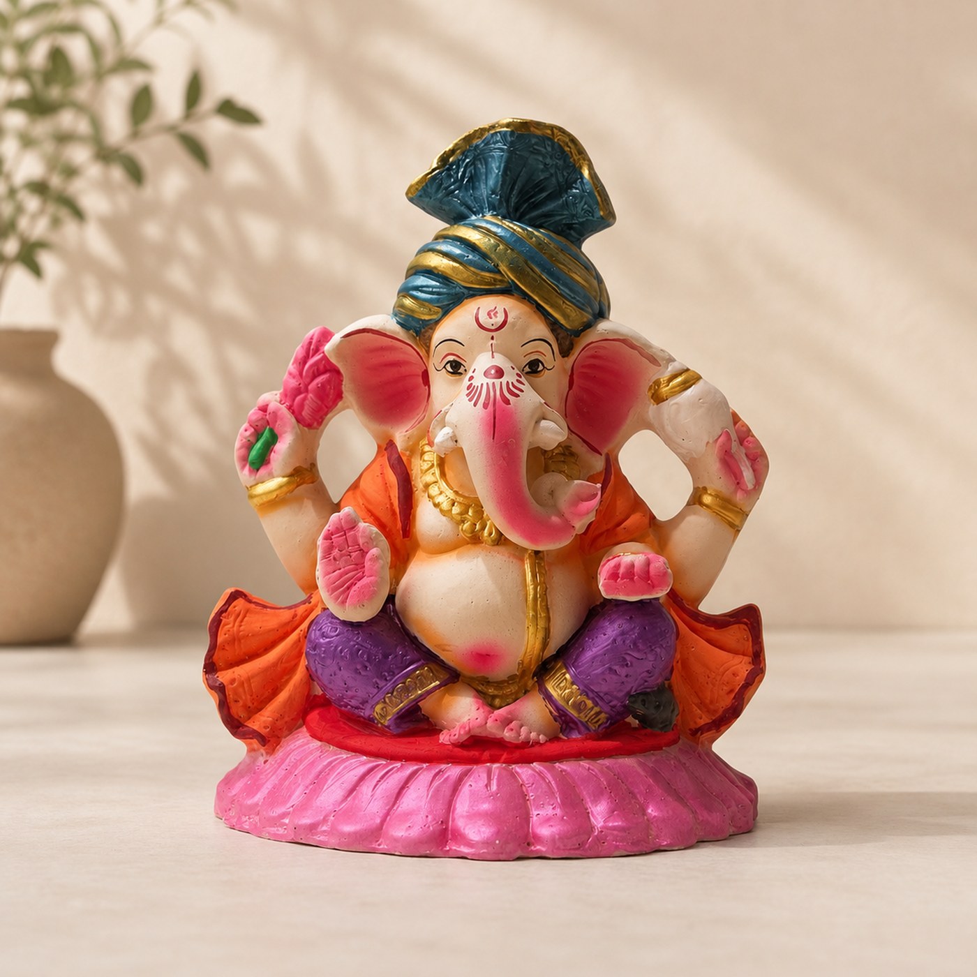 Clay Ganesha — Painted