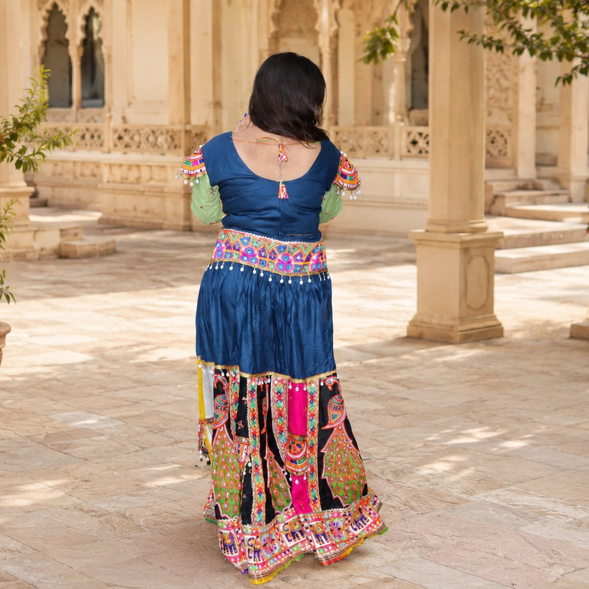Mirror-Work Chaniya Choli — Neel Indigo