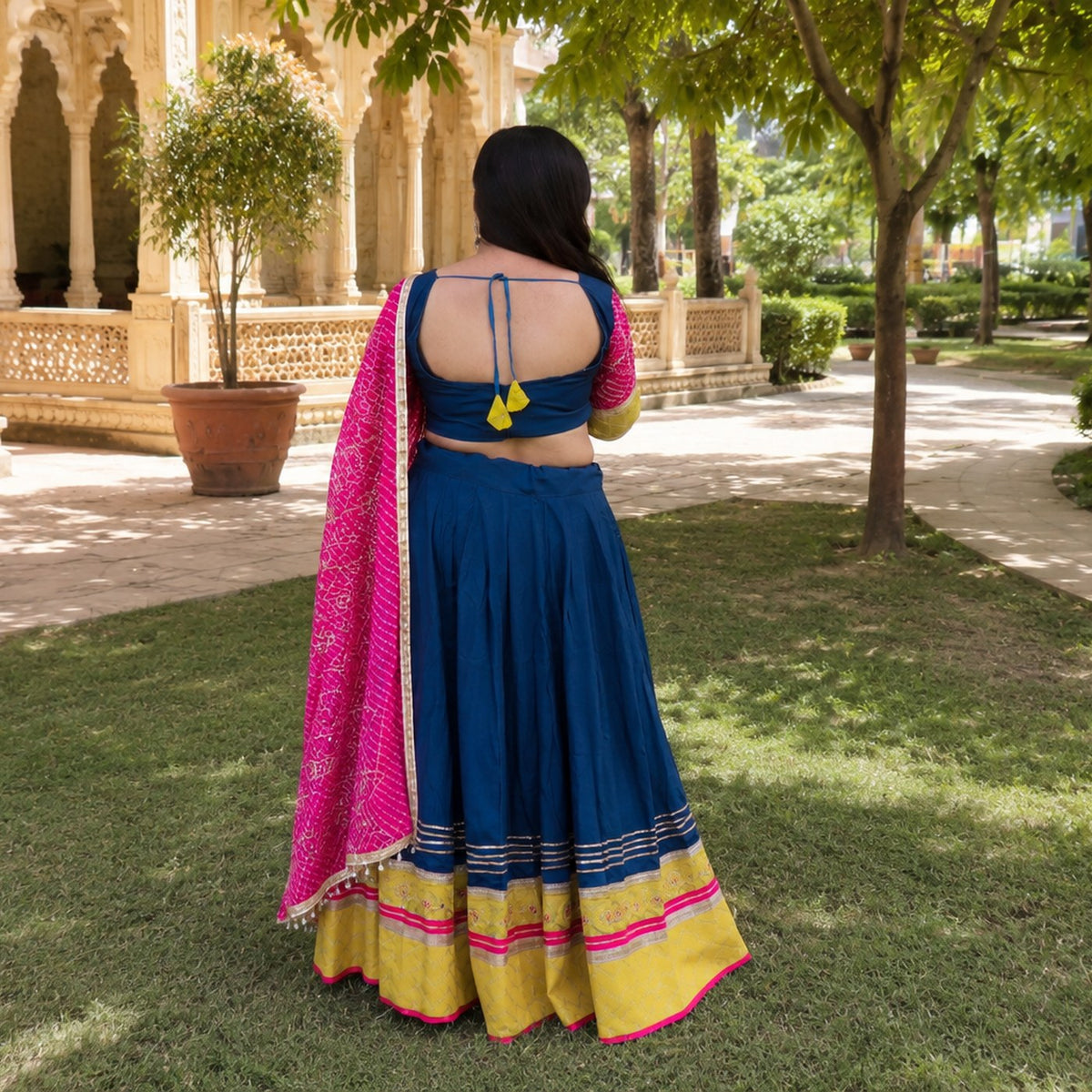 Chaniya Choli & Dupatta — Peacock & Rani