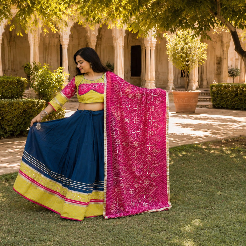 Chaniya Choli & Dupatta — Peacock & Rani